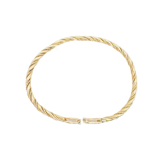 18ct Yellow Gold CZ Bangle
