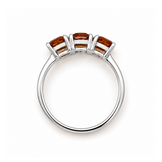 9ct White Gold Garnet Ring