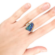 18ct Yellow Gold Opal & Diamond Ring