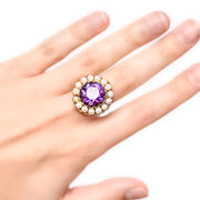 14ct Amethyst & Pearl Ring