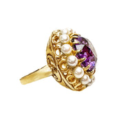  14ct Amethyst & Pearl Ring