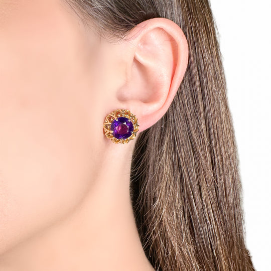 14ct Amethyst Earrings