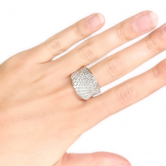 14ct Rose Gold Diamond Cluster Dress Ring