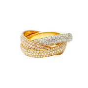 18ct Rose, White & Yellow Gold Russian Diamond Ring