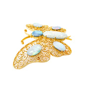 18ct Yellow Gold Opal Butterfly Brooch