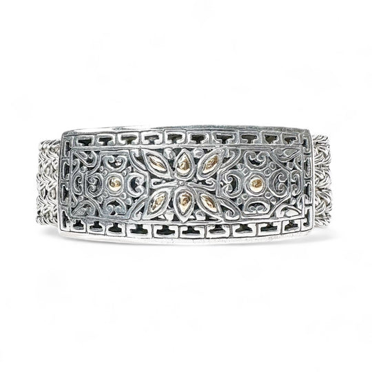 Sterling Silver & Yellow Gold Weave Bracelet