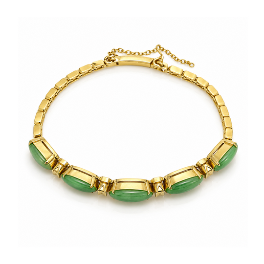 Vintage Jadeite & Diamond Bracelet 
