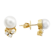 18ct Pearl & Diamond Earrings