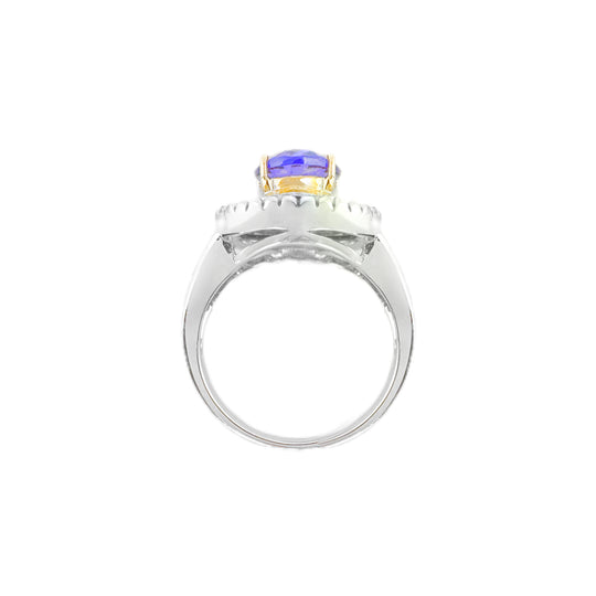 14ct Yellow Gold Tanzanite & Diamond Ring