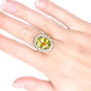 14ct Citrine & Diamond Ring