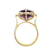 18ct Amethyst & Diamond Ring