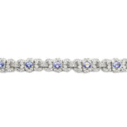 14ct White Gold Tanzanite & Diamond Bracelet 