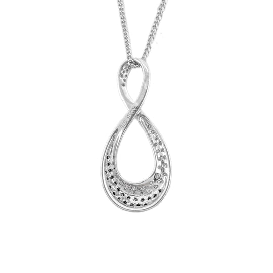 9ct White Gold Black Diamond Pendant