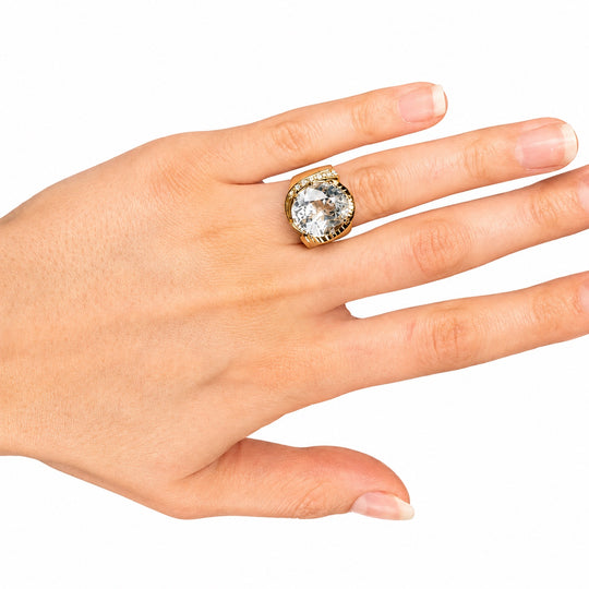 18ct Aquamarine & Diamond Ring 