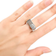 18ct White Gold Pave Diamond Ring