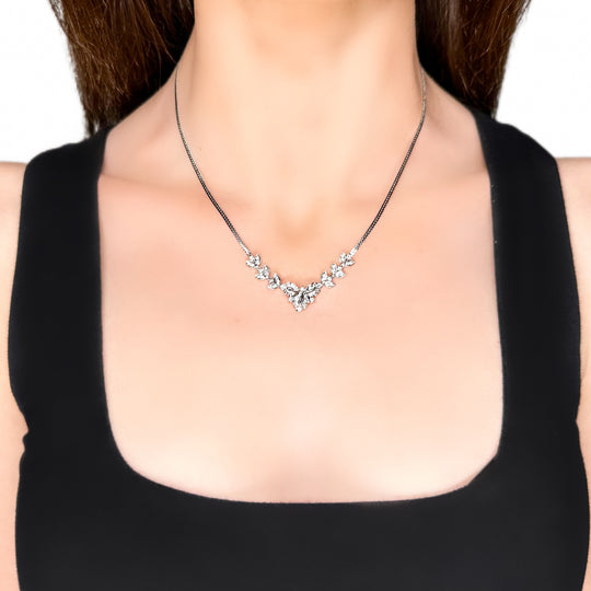 14ct White Gold Diamond Necklet