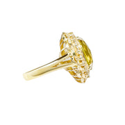 14ct Citrine & Diamond Ring