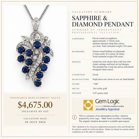18ct Sapphire & Diamond Pendant