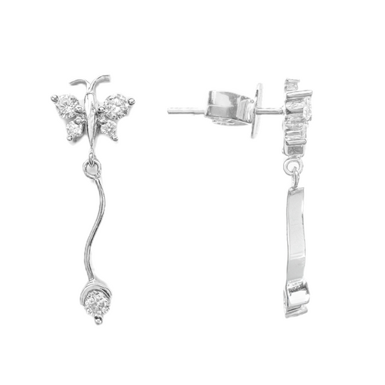 18ct Diamond Butterly Drop Earrings
