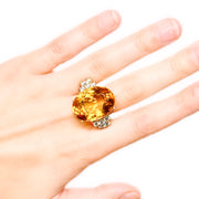 18ct Citrine & Diamond Statement Ring