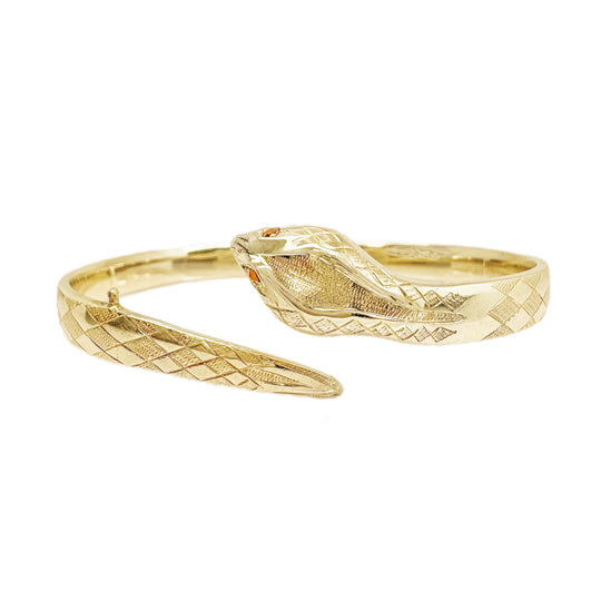 9ct Garnet Snake Bangle