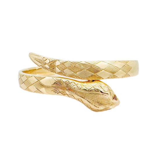 9ct Garnet Snake Bangle