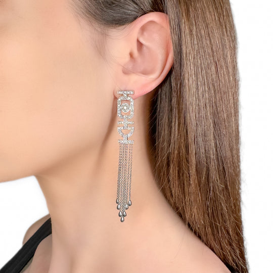 18ct White Gold Diamond Drop Earrings
