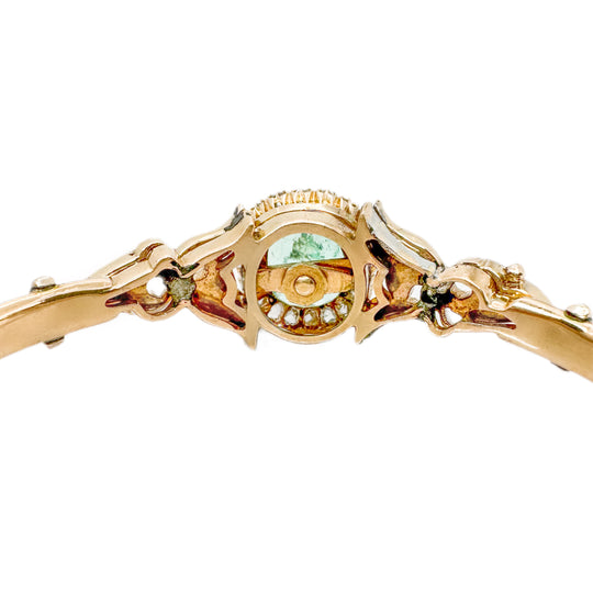 18ct Antique Emerald & Diamond Bangle