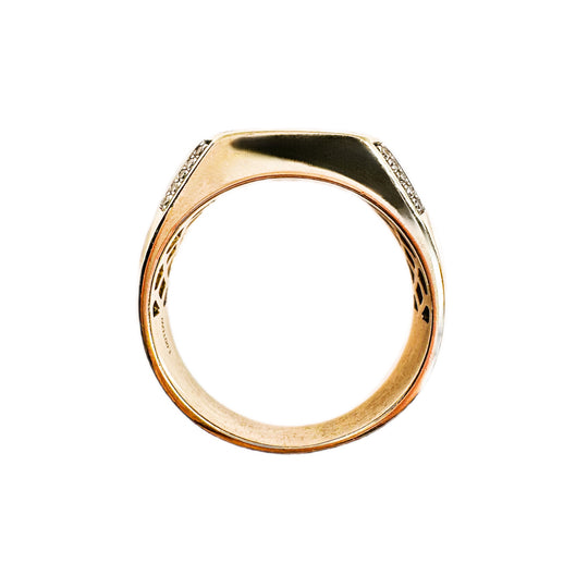 10ct Yellow Gold & Diamond Mens Ring