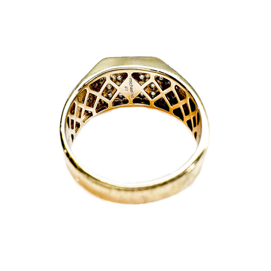 10ct Yellow Gold & Diamond Mens Ring