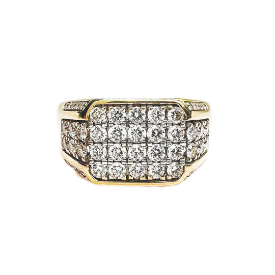 10ct Yellow Gold & Diamond Mens Ring