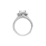 9ct White Gold Baguette, Princess & Round Brilliant Cut Diamond Ring