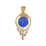 18ct Yellow Gold Lapis Lazuli & Diamond Pendant