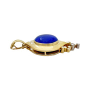18ct Yellow Gold Lapis Lazuli & Diamond Pendant
