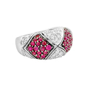18ct White Gold Ruby & Diamond Ring 