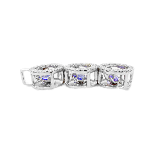 14ct White Gold Tanzanite & Diamond Pendant 