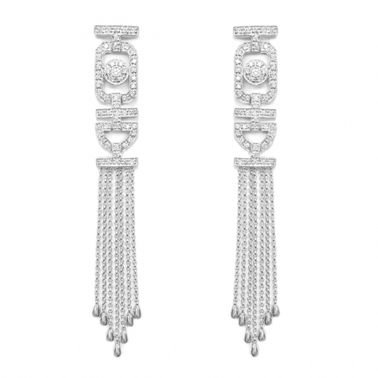 18ct White Gold Diamond Drop Earrings
