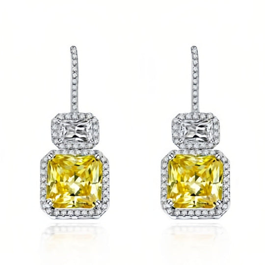 Sterling Silver Yellow Drop Earrings