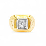 18ct Solitaire Diamond Mens Ring