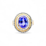 14ct Yellow Gold Tanzanite & Diamond Ring