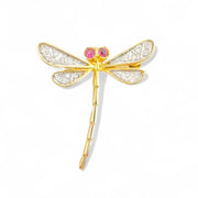 14ct Ruby & Diamond Dragonfly Brooch