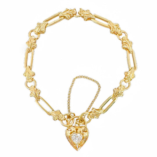 9ct Heart Padlock Bracelet