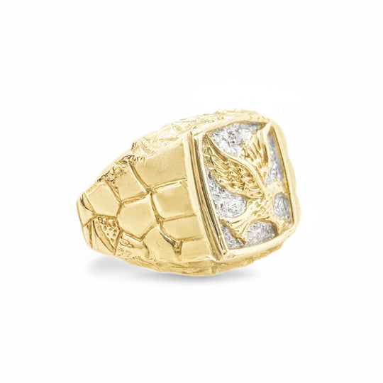 9ct Yellow Gold Mens Eagle Ring