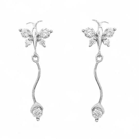 18ct Diamond Butterly Drop Earrings
