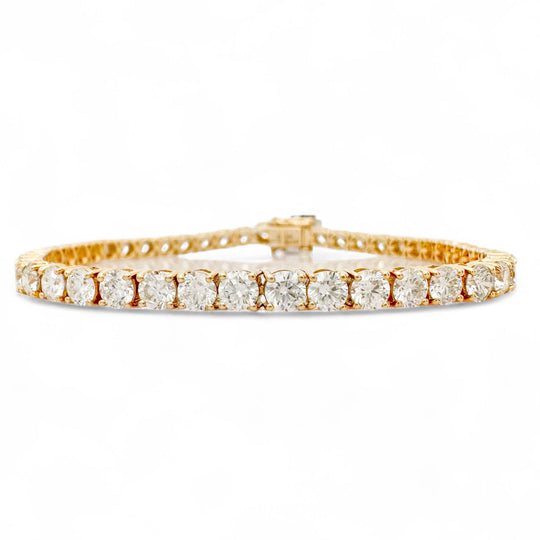 14ct Yellow Gold Diamond Tennis Bracelet