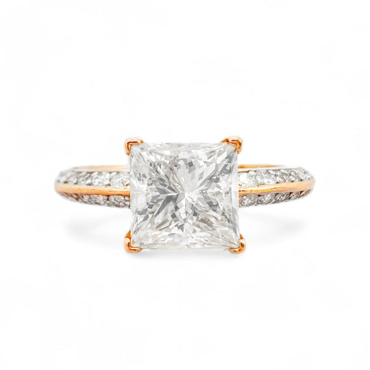14ct Rose Gold & Princess Cut Diamond Ring