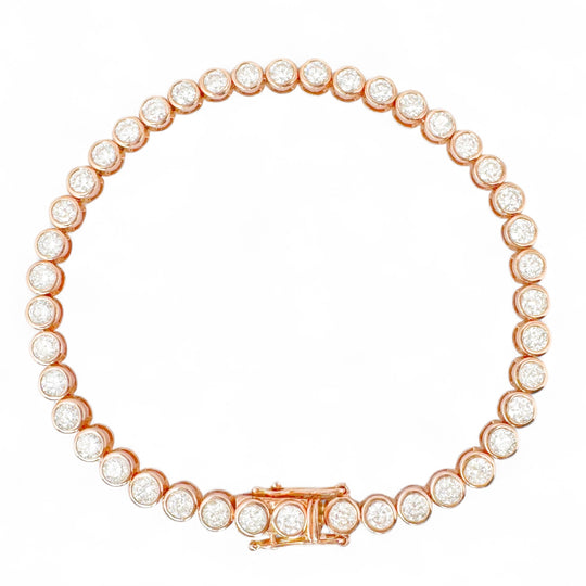 14ct Rose Gold Diamond Tennis Bracelet
