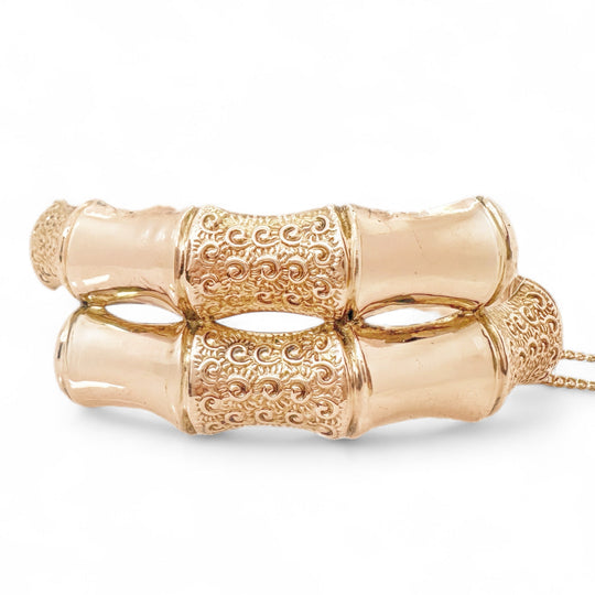 9ct Rose Gold Antique Bamboo Bangle