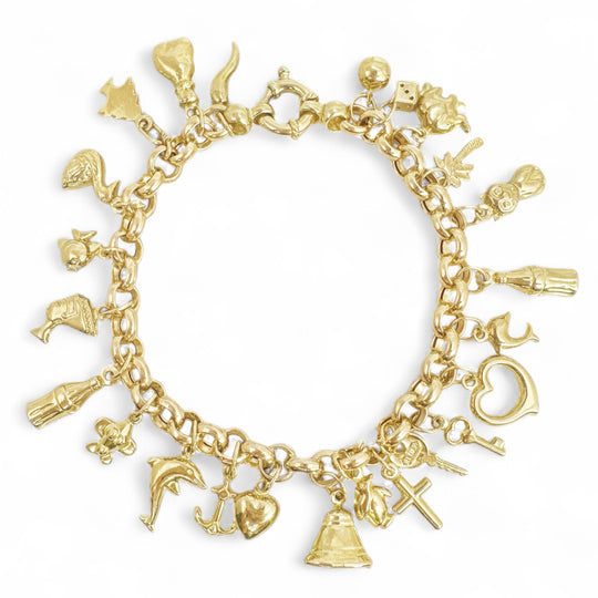 9ct Bolt Ring Charm Bracelet