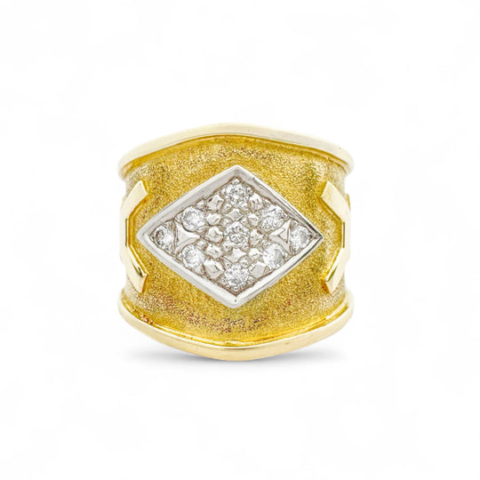 18ct Two-Tone Yellow Gold & Diamond Ring